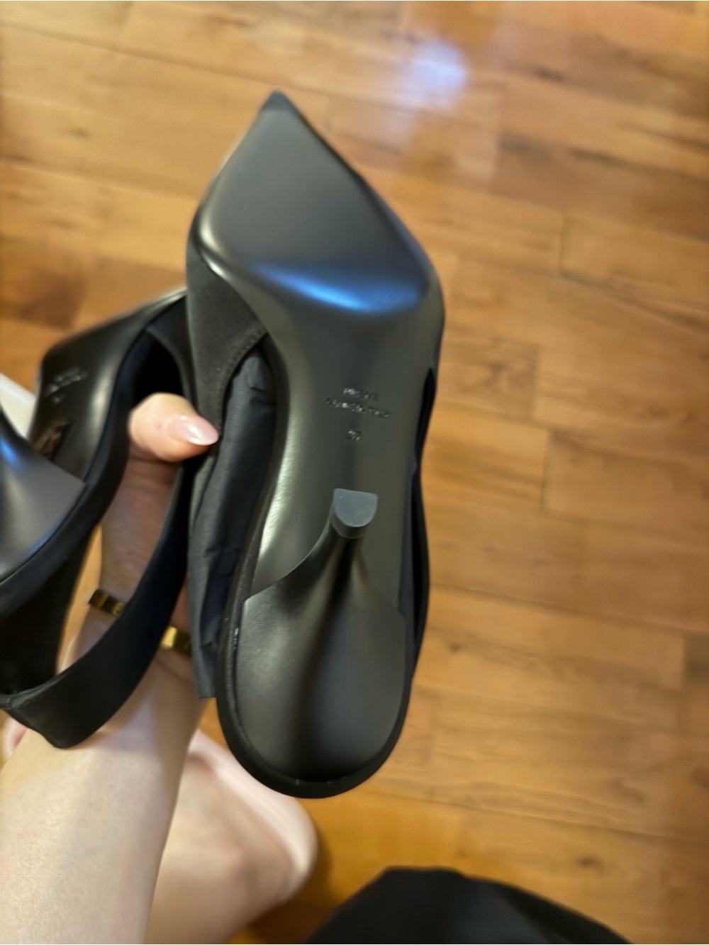 Toteme Black Pointed Slingback Heels - Picture 3 of 7